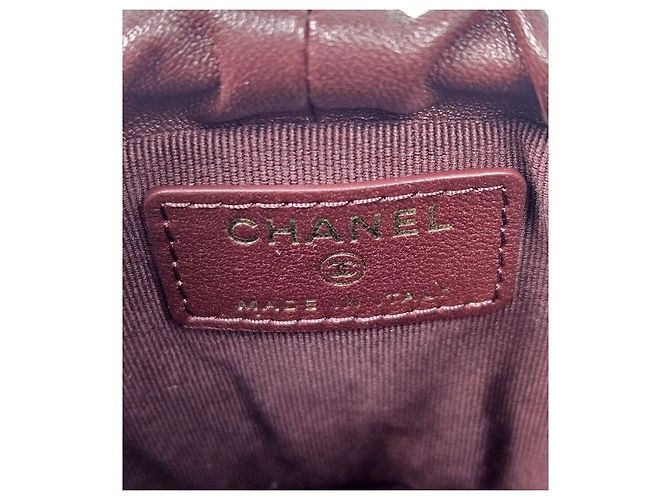 Chanel Borsa a secchiello mini Coco Crush in pelle burgundy Rosso - vista 6