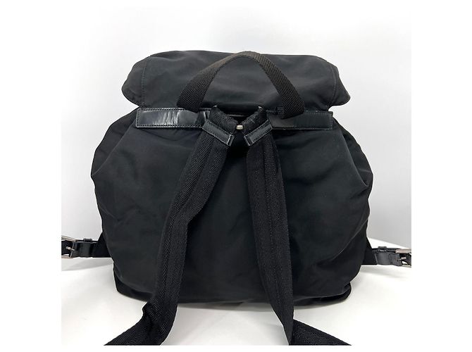 Prada Triangle Logo Nylon Backpack Medium Black - view 4