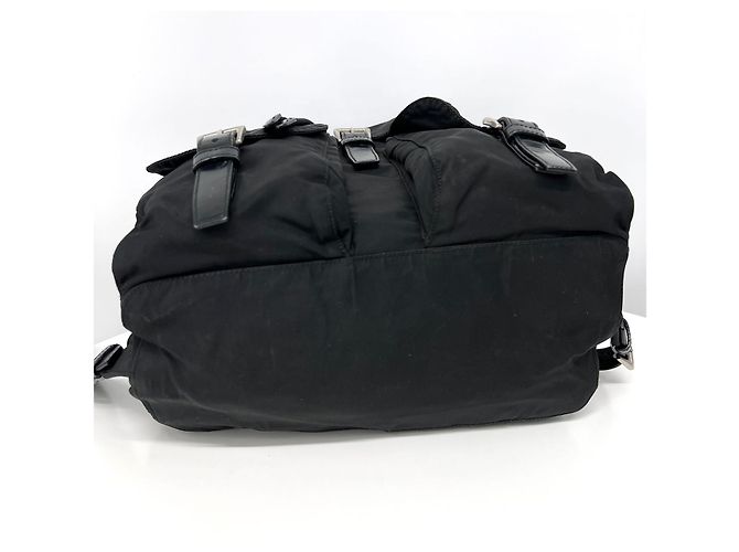 Prada Triangle Logo Nylon Backpack Medium Black - view 7
