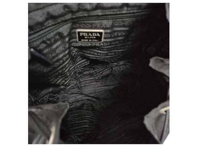Prada Triangle Logo Nylon Backpack Medium Black - view 8