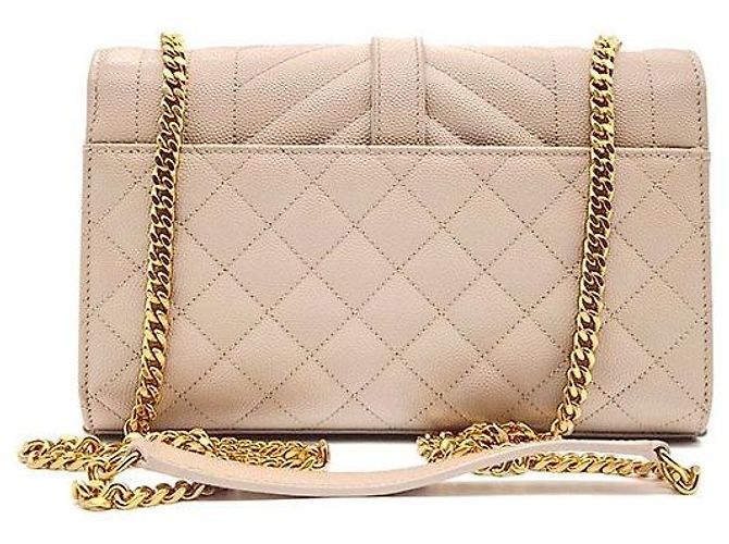Saint Laurent Borsa a tracolla con catena a busta Monogram Marrone - vista 3