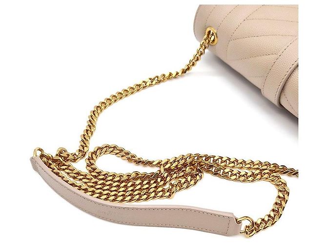 Saint Laurent Borsa a tracolla con catena a busta Monogram Marrone - vista 5