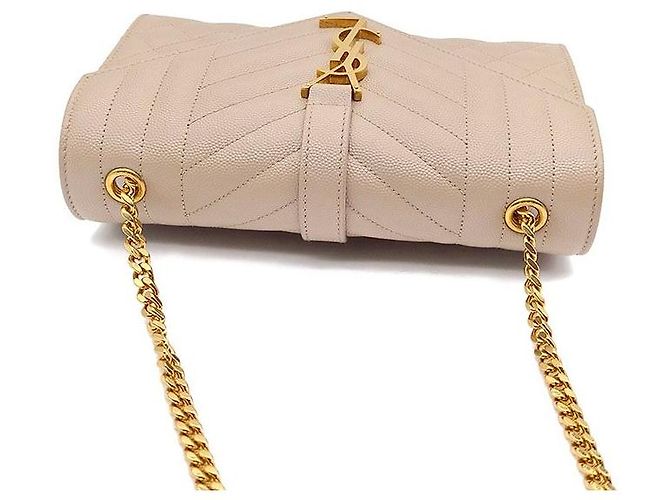 Saint Laurent Borsa a tracolla con catena a busta Monogram Marrone - vista 6