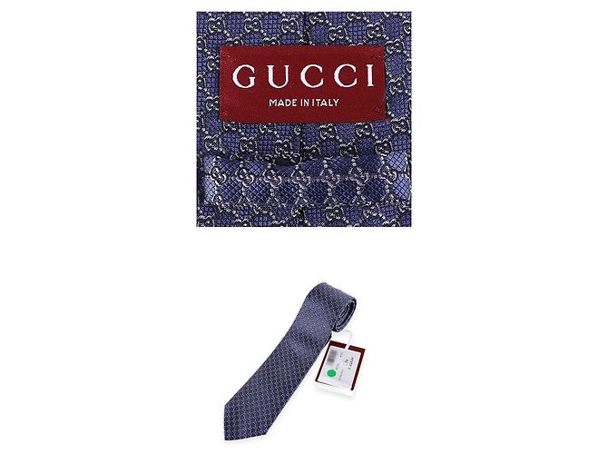 Gucci Cravatta in jacquard di seta GG da uomo Blu - vista 5