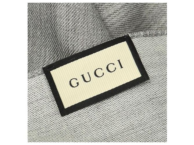 Gucci GG Wollseidenschal stamp: Silber - Ansicht 3