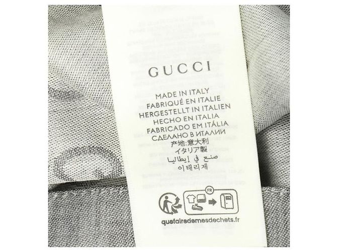 Gucci GG Wollseidenschal stamp: Silber - Ansicht 4