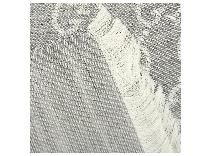 Gucci GG Wollseidenschal stamp: Silber - Ansicht 5