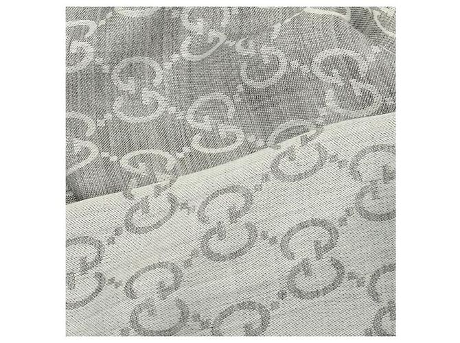 Gucci GG Wollseidenschal stamp: Silber - Ansicht 6
