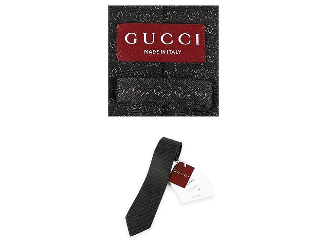 Gucci Cravatta in seta con logo GG da uomo Nero - vista 5