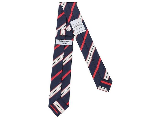 Thom Browne Striped Silk Cotton Tie Multiple colors - view 6