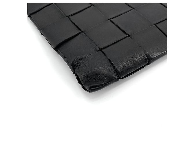 Bottega Veneta Clutch Piatta Intrecciato Nero - vista 6