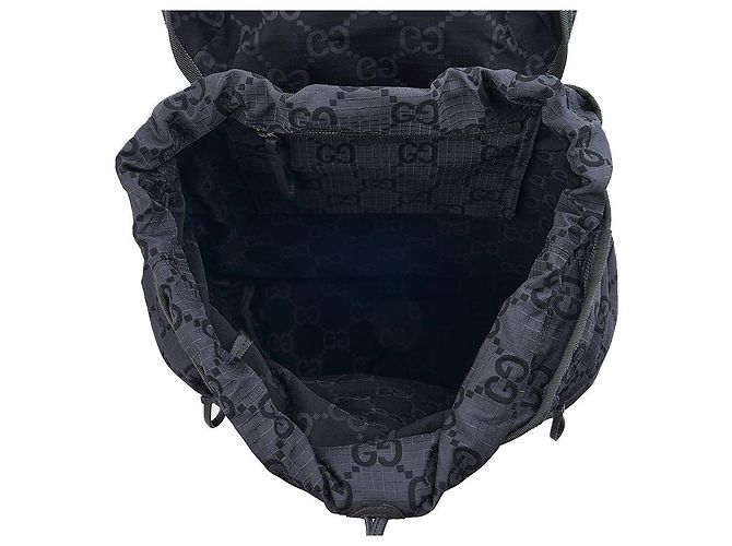 Gucci Men's Large GG Polyester Backpack FACPL Black - view 10