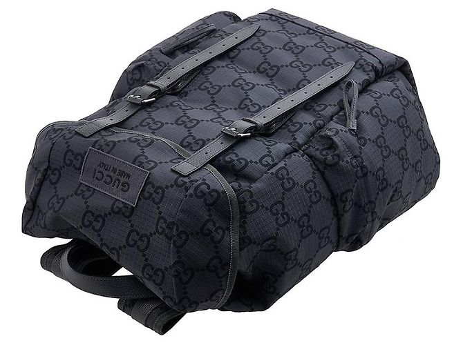 Gucci Men's Large GG Polyester Backpack FACPL Black - view 4