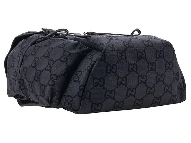 Gucci Men's Large GG Polyester Backpack FACPL Black - view 5