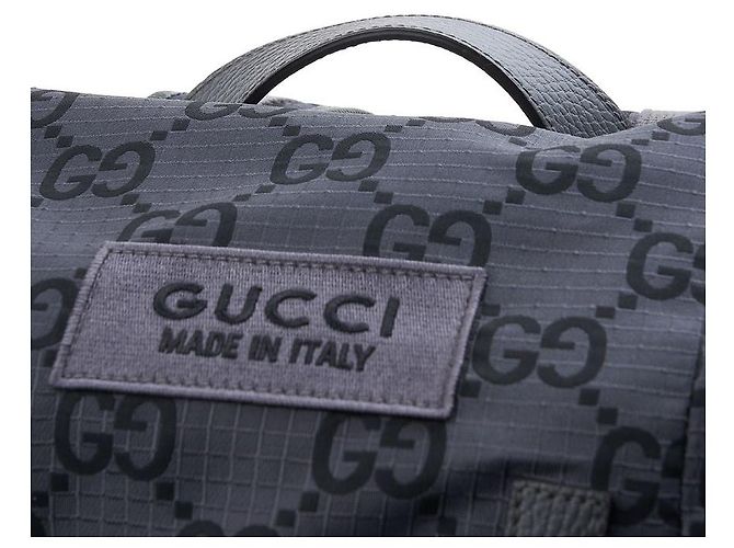 Gucci Men's Large GG Polyester Backpack FACPL Black - view 7
