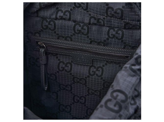 Gucci Men's Large GG Polyester Backpack FACPL Black - view 9