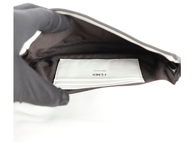 Fendi Borsa a Tracolla Mini Baguette Tote Bianco - vista 10