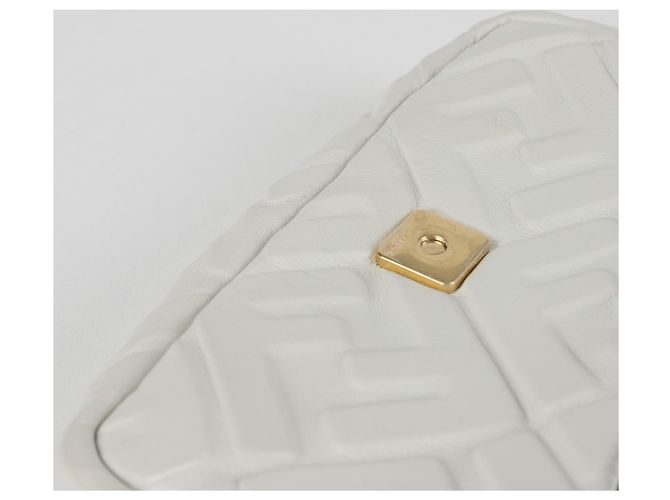 Fendi Borsa a Tracolla Mini Baguette Tote Bianco - vista 11