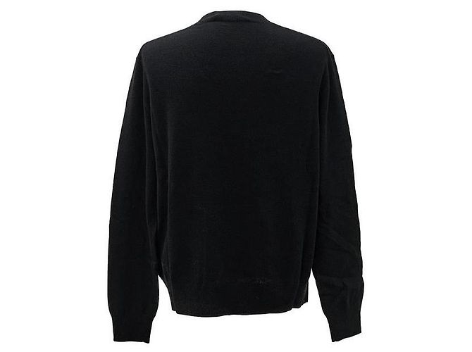 Acne Face Logo Patch Wool Knit Nero - vista 2