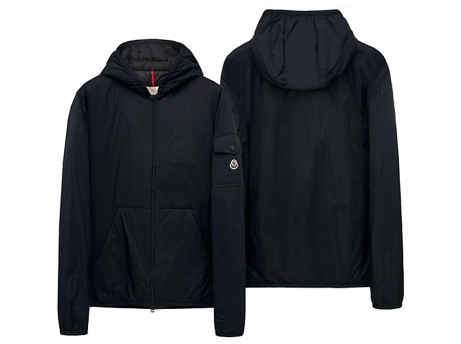Moncler Giacca in Piuma con Cappuccio Montenegro MONTEYNARD Nero - vista 7