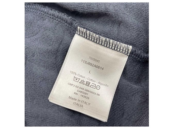 Dior T-shirt en jacquard de tissu éponge Oblique Navy Bleu - vue 8