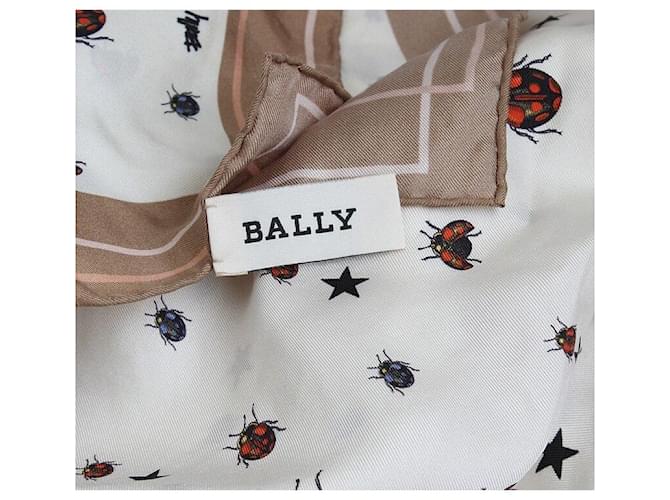 Bally Ladybug Seidenschal Beige Braun - Ansicht 2