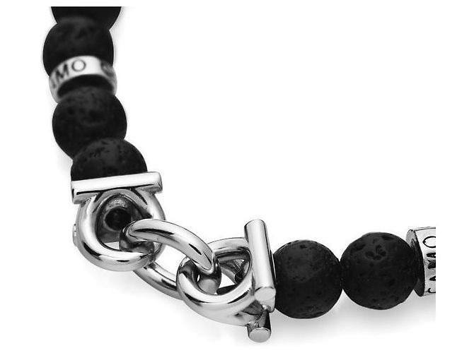 Salvatore Ferragamo Bracciale Gancini Stone Large Nero - Ansicht 5
