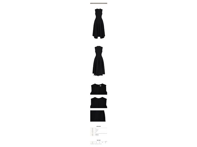 Dior Vestido estilo bata de lana y seda negro Plata - vista 2