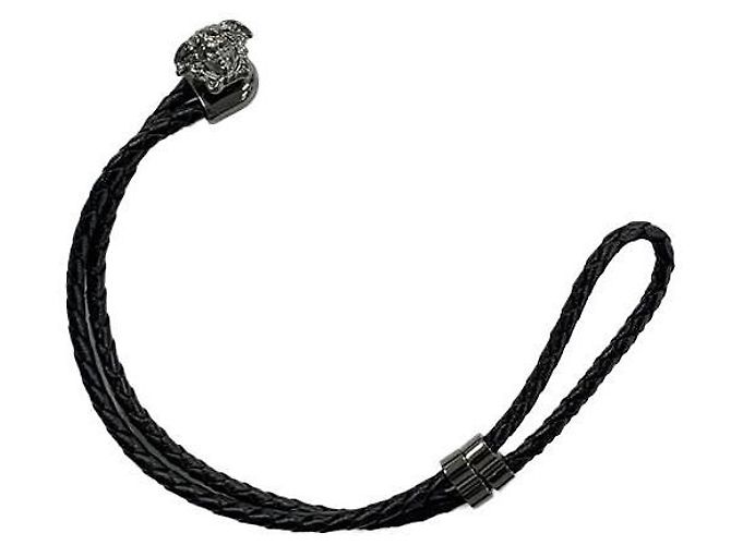 Versace Bracciale in pelle intrecciata nero - vista 2