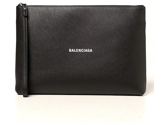 Clutch Balenciaga in pelle nera Nero - vista 2