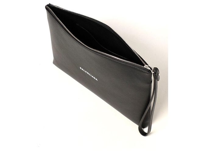 Clutch Balenciaga in pelle nera Nero - vista 4