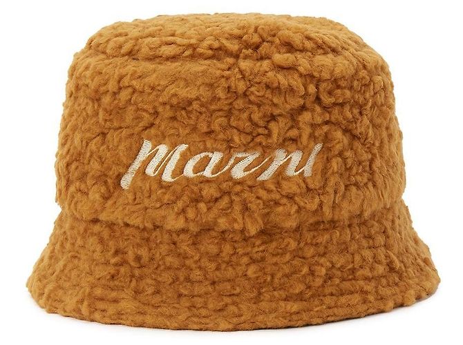Marni Cappello Bucket in lana da uomo Arancione - vista 3