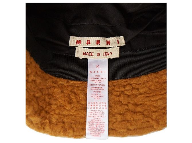 Marni Cappello Bucket in lana da uomo Arancione - vista 8