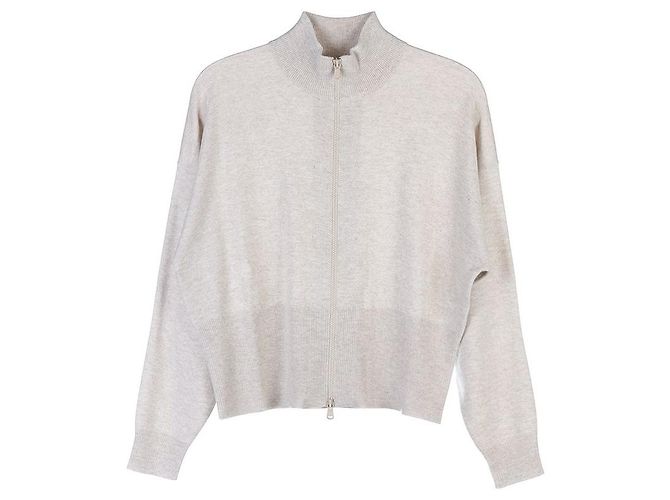 Brunello Cucinelli Strickjacke mit Reißverschluss Silber - Ansicht 9