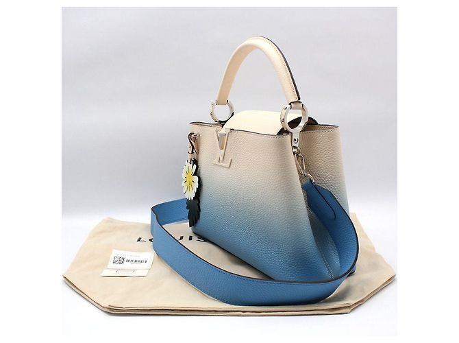 Louis Vuitton Borsa a tracolla Capucines PM in pelle taurillon Blu - vista 2