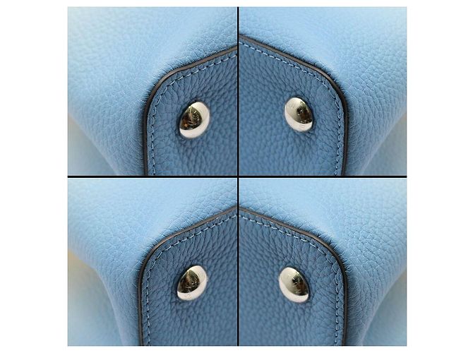 Louis Vuitton Borsa a tracolla Capucines PM in pelle taurillon Blu - vista 8