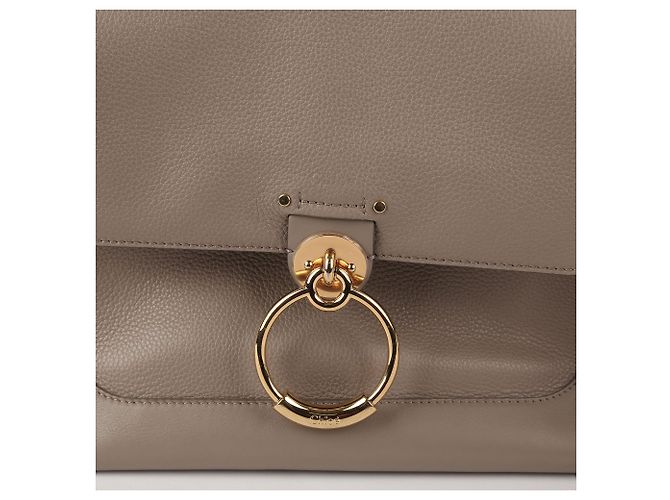 Chloé Borsa tote e a tracolla Tess Day in pelle grigia Small Marrone - vista 2