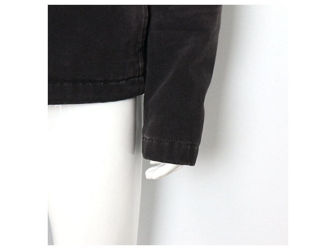 Louis Vuitton Giacca in denim con cappuccio e pelliccia Nero - vista 3