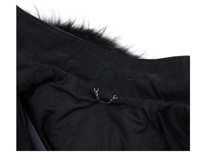 Louis Vuitton Giacca in denim con cappuccio e pelliccia Nero - vista 9