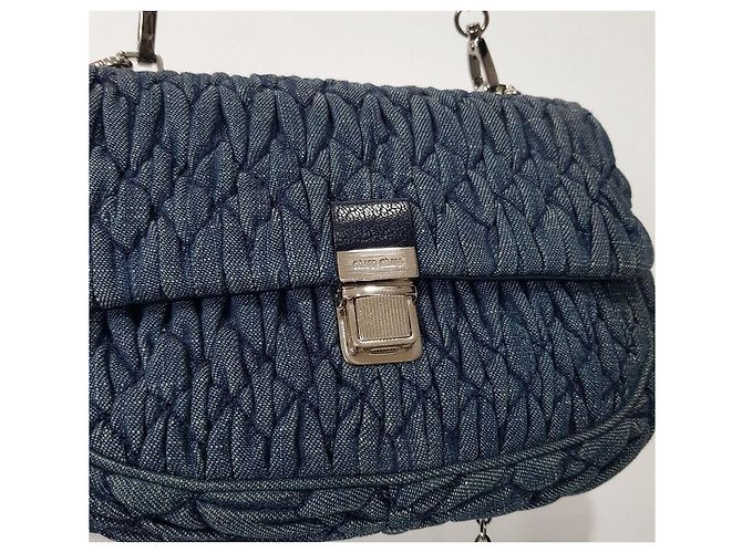 Miu Miu Borsa a tracolla con catena di cristalli Nero - vista 3