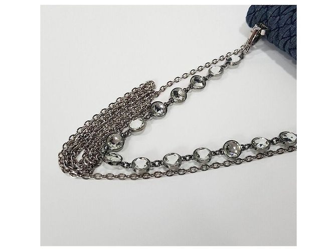 Miu Miu Borsa a tracolla con catena di cristalli Nero - vista 6
