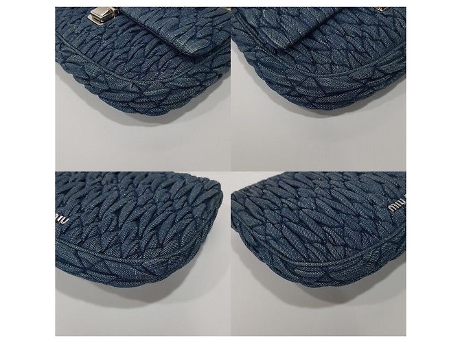 Miu Miu Borsa a tracolla con catena di cristalli Nero - vista 7