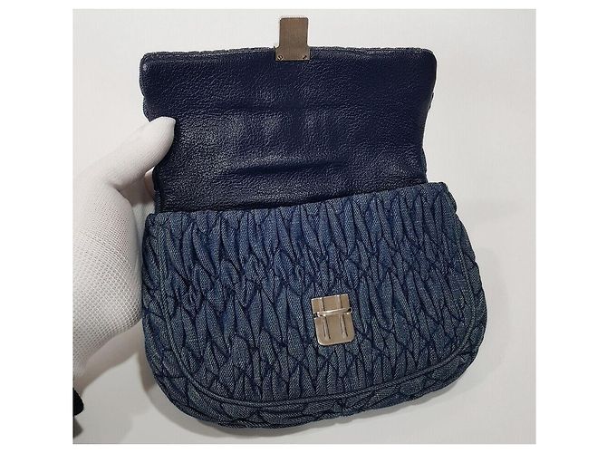 Miu Miu Borsa a tracolla con catena di cristalli Nero - vista 9