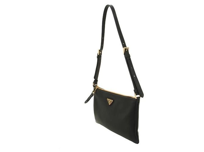 Prada Borsa a tracolla in pelle morbida stamp: OVO Nero - vista 2