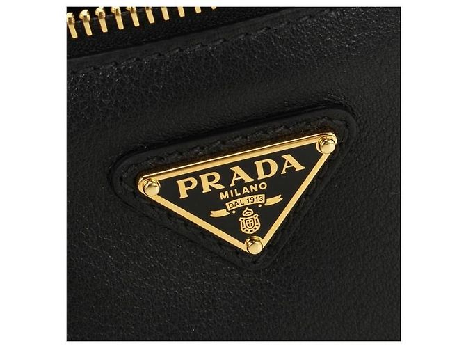 Prada Borsa a tracolla in pelle morbida stamp: OVO Nero - vista 5