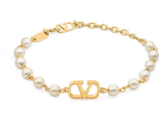 Valentino Bracciale perle logo Garavani UXM Arancione - vista 2