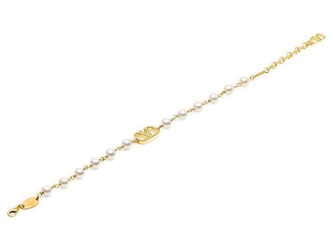 Valentino Bracciale perle logo Garavani UXM Arancione - vista 5