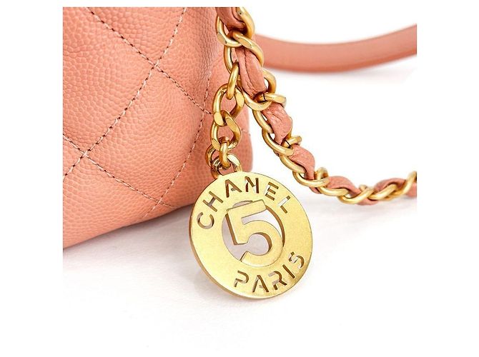 Chanel Sac hobo froissé brillant pour femmes, sac bandoulière et épaule avec poche caviar et chaîne, Rose Rouge - vue 13