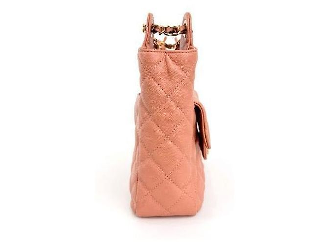 Chanel Sac hobo froissé brillant pour femmes, sac bandoulière et épaule avec poche caviar et chaîne, Rose Rouge - vue 5