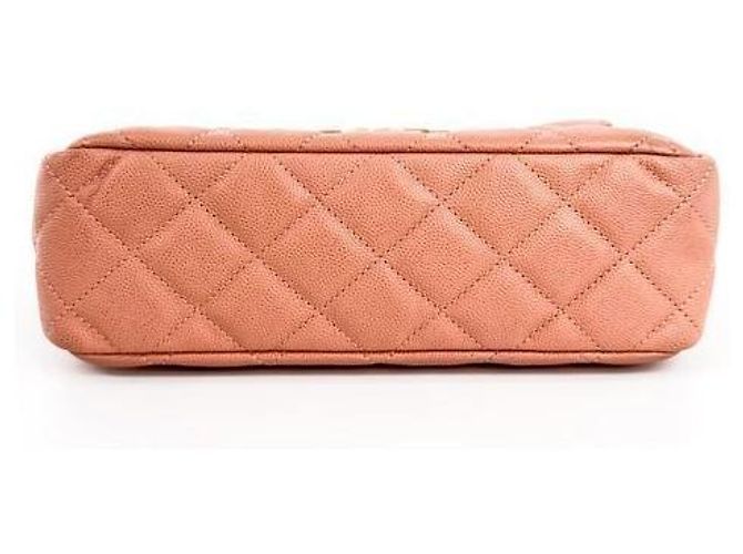 Chanel Sac hobo froissé brillant pour femmes, sac bandoulière et épaule avec poche caviar et chaîne, Rose Rouge - vue 6